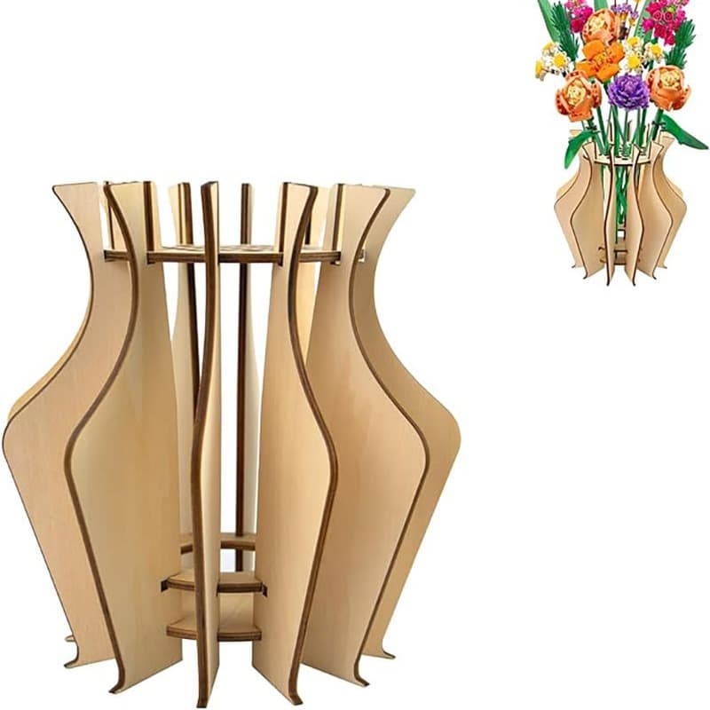 Direct Sale Round Aalive Wooden Craft Decoration Puzzle Flower Stand Vase