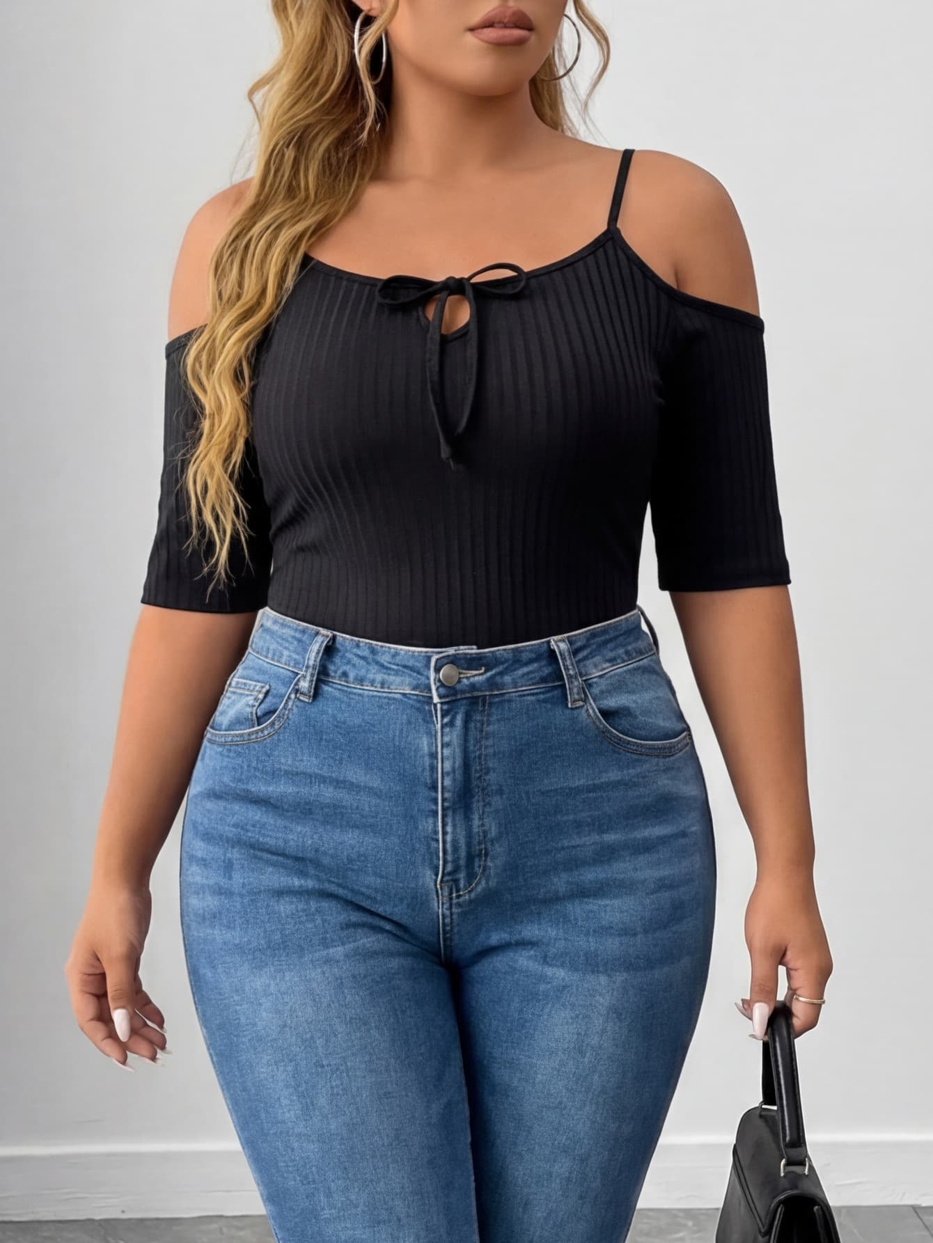 Cross-border European and American Plus Size Women's Bodysuit Ribbed Stretch Tight Camisole Off-Shoulder Sexy Jumpsuit Base Layer