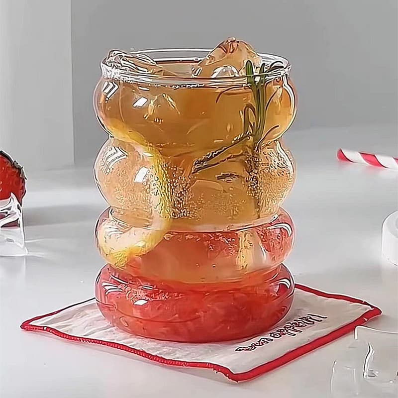 Coffee Cup, Water Cup, Single Layer Juice Cup, Milk Cup, Borosilicate Glass Cup, Large Capacity, High Temperature Resistant, with Straw