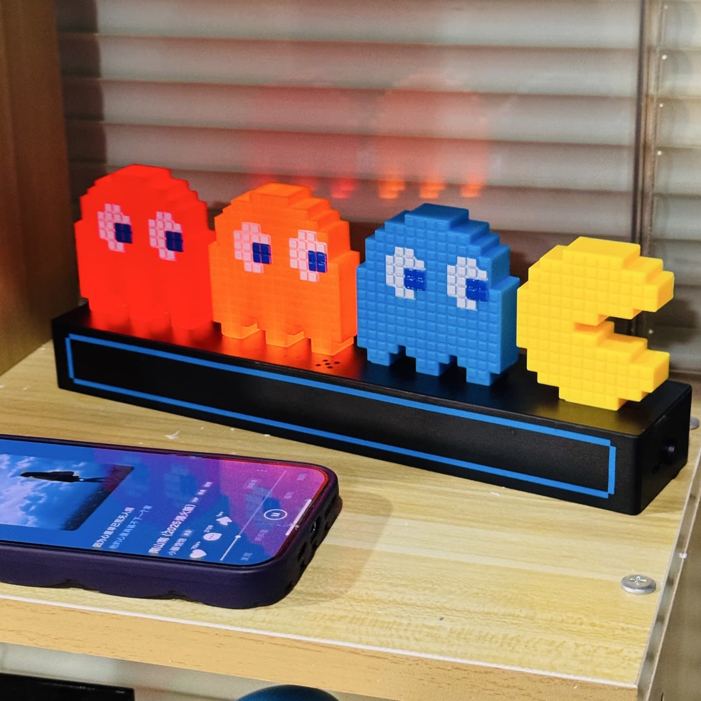 Cross-border Pac-Man Voice Control Rhythm Desktop Computer Decoration Ambient Light Car Creative Ornament Toy Wholesale