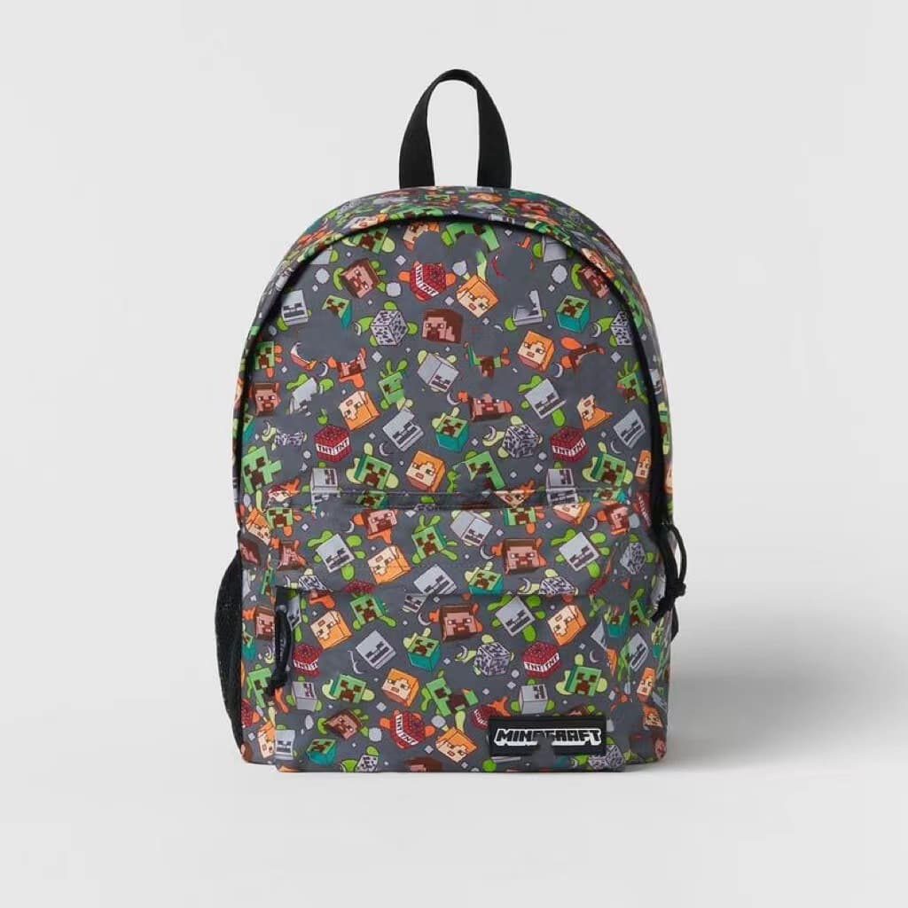 Cross-border New Children's Backpack Boys Girls My World Print Double Shoulder Bag Schoolbag 140503030