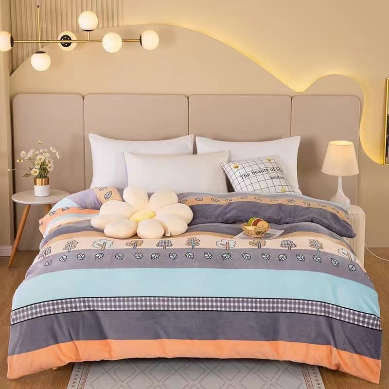 Fleece Quilt Cover Single Piece Winter Thickened Warmth Fleece-Lined Anti-Static Single Student Dormitory Double Milk Fleece Quilt Cover