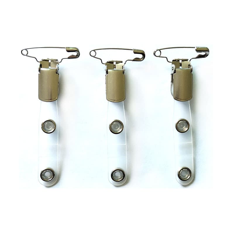 Manufacturer's stock wholesale multi-functional metal chest card clip with pin, ID credential factory badge card sleeve buckle