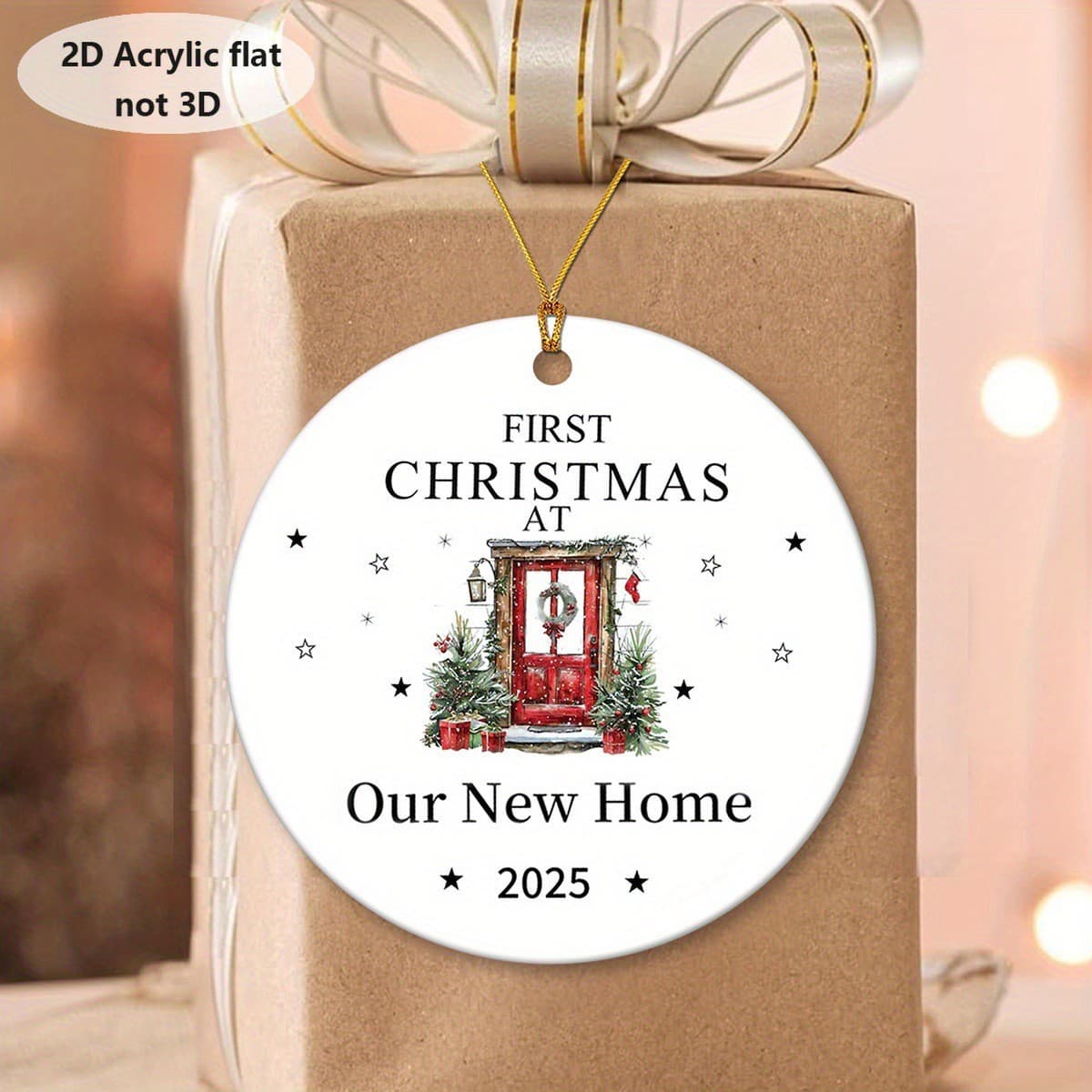 New cross-border product: Porcelain White 2D Acrylic Christmas Decorations, Christmas Trees, Holiday Gifts, Bag Ornaments, and Supplies
