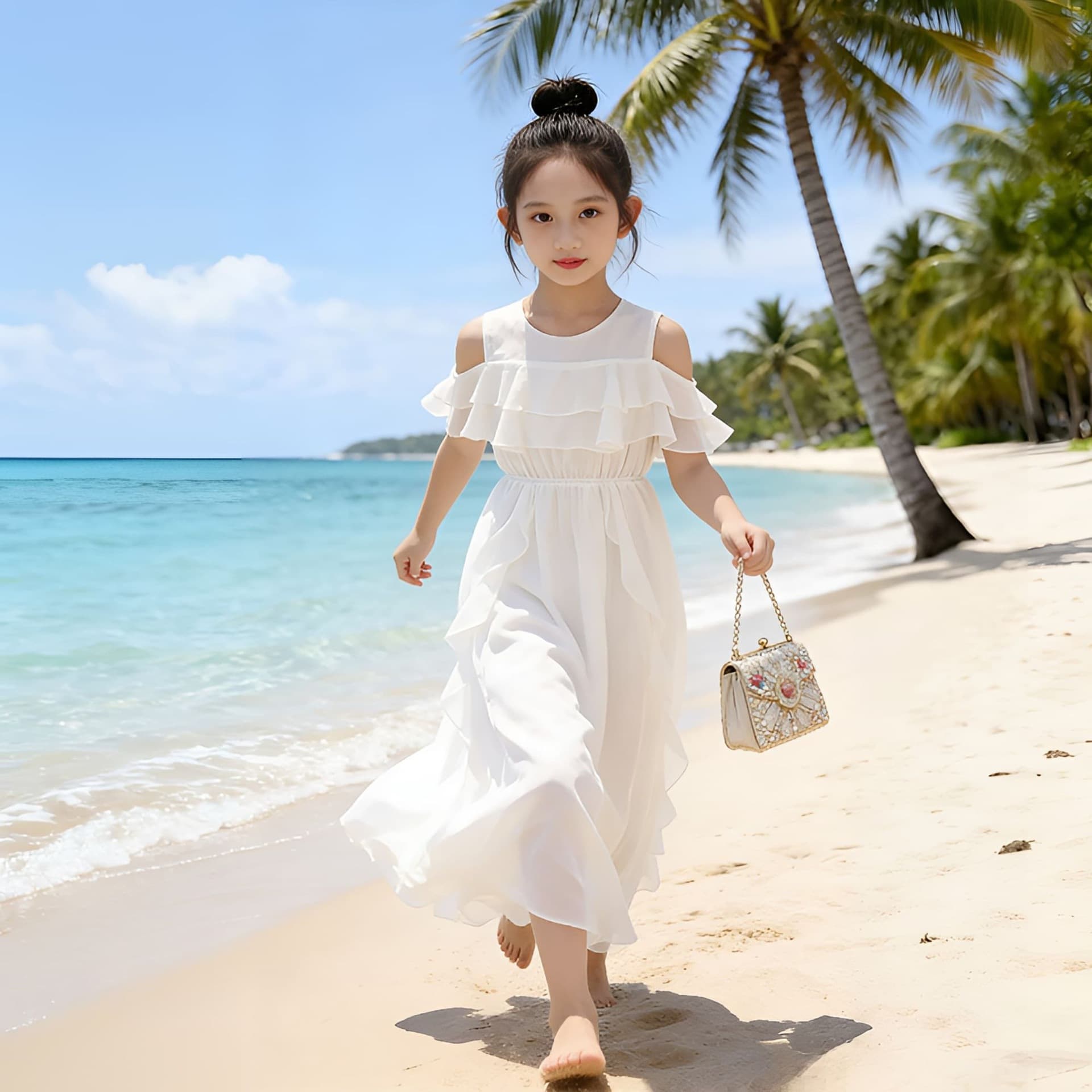 Girls' Summer New Arrival Children's Dress, Fashionable Princess Dress, Summer Long Dress for Girls