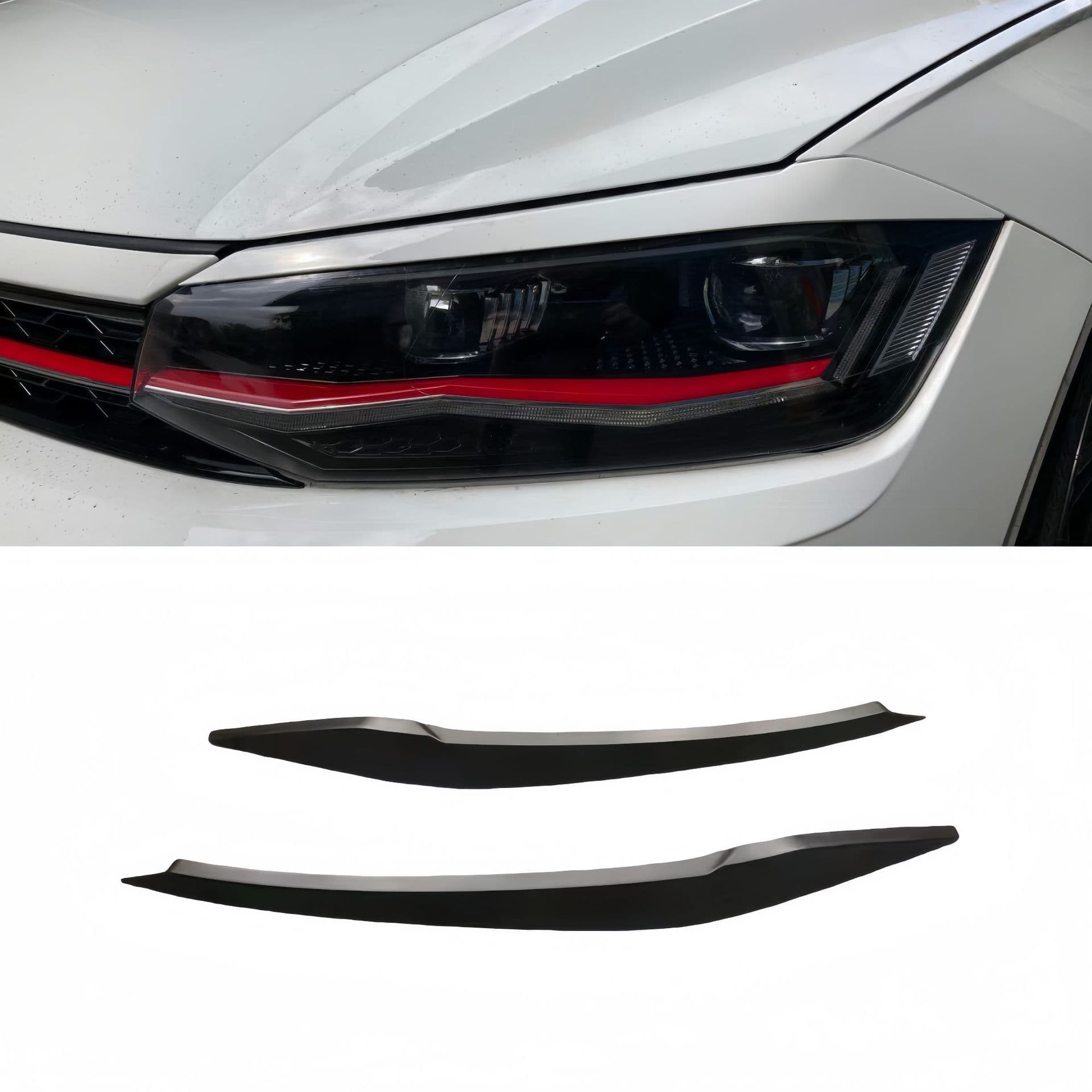 Angry Eye Headlight Eyebrow Sticker for 2019 Polo Plus