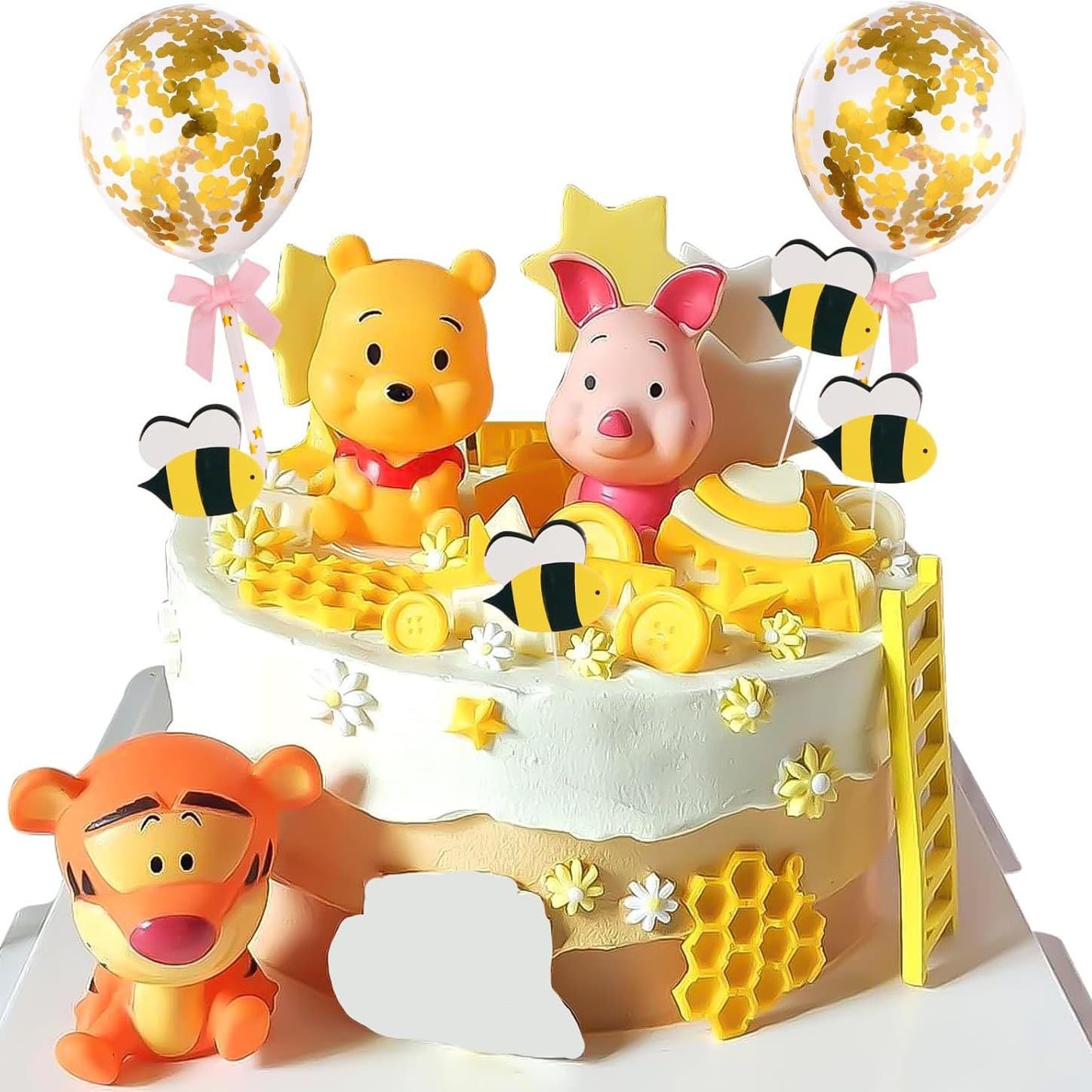 Winnie the Pooh Cake Decoration Little Bee Card Balloon Cake Decoration Birthday Party Supplies
