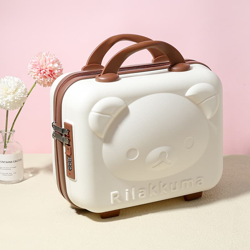 14-inch PP Carry-on Luggage 3D Cartoon Bear Cosmetic Case Multifunctional Mini Cosmetic Storage Bag Wedding Favor