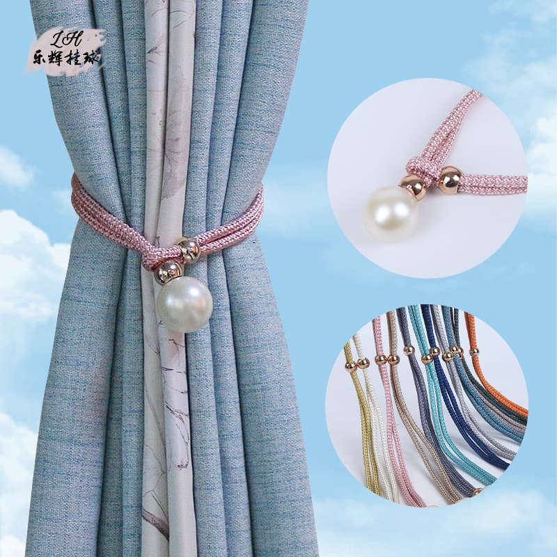 Factory Supply Night Pearl Curtain Tiebacks and Ropes, No-installation Curtain Accessories and Supplies, Curtain Buckles