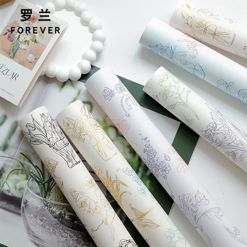 Roland Yuyin paper flower container flower wrapping paper flower shop flower floral waterproof film diy bouquet wrapping paper