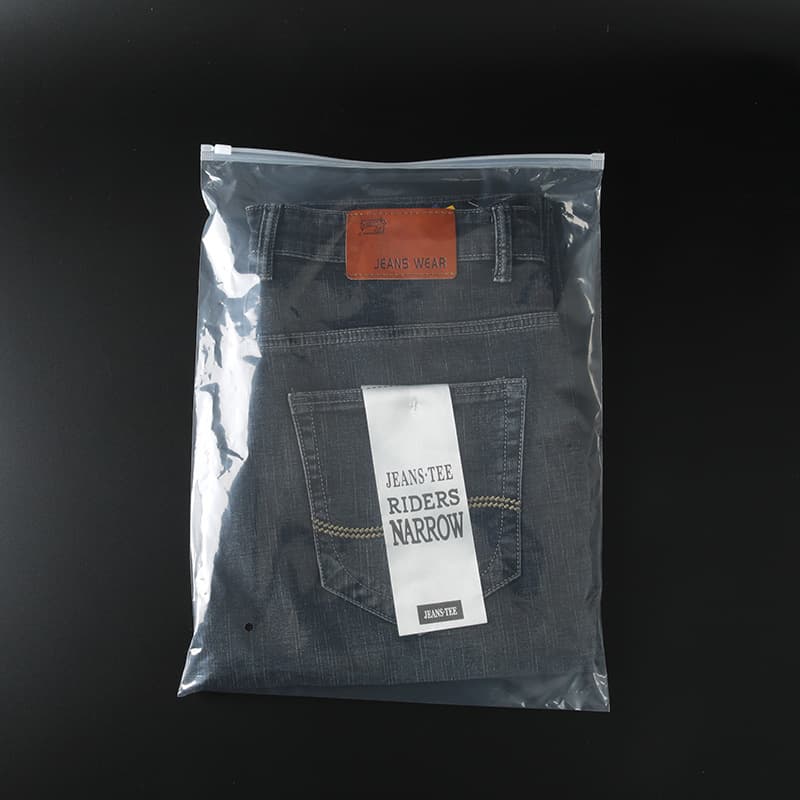 PE Transparent Zipper Bag, Denim Clothing Packaging Bag, Sock Garment Self-Sealing Bag, T-Shirt Frosted Bag Wholesale