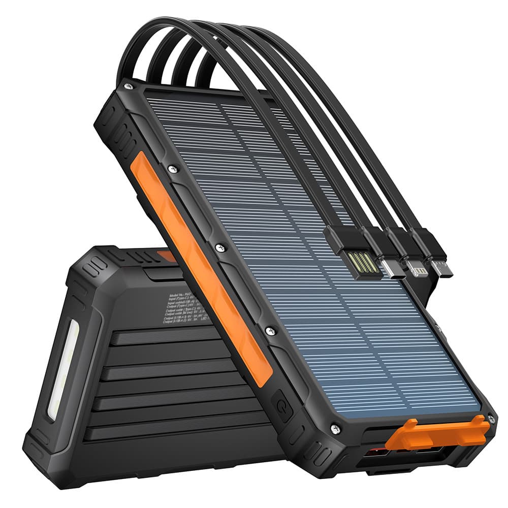 Cross-border self-contained solar power bank fast charging large capacity outdoor mobile power solar power bank