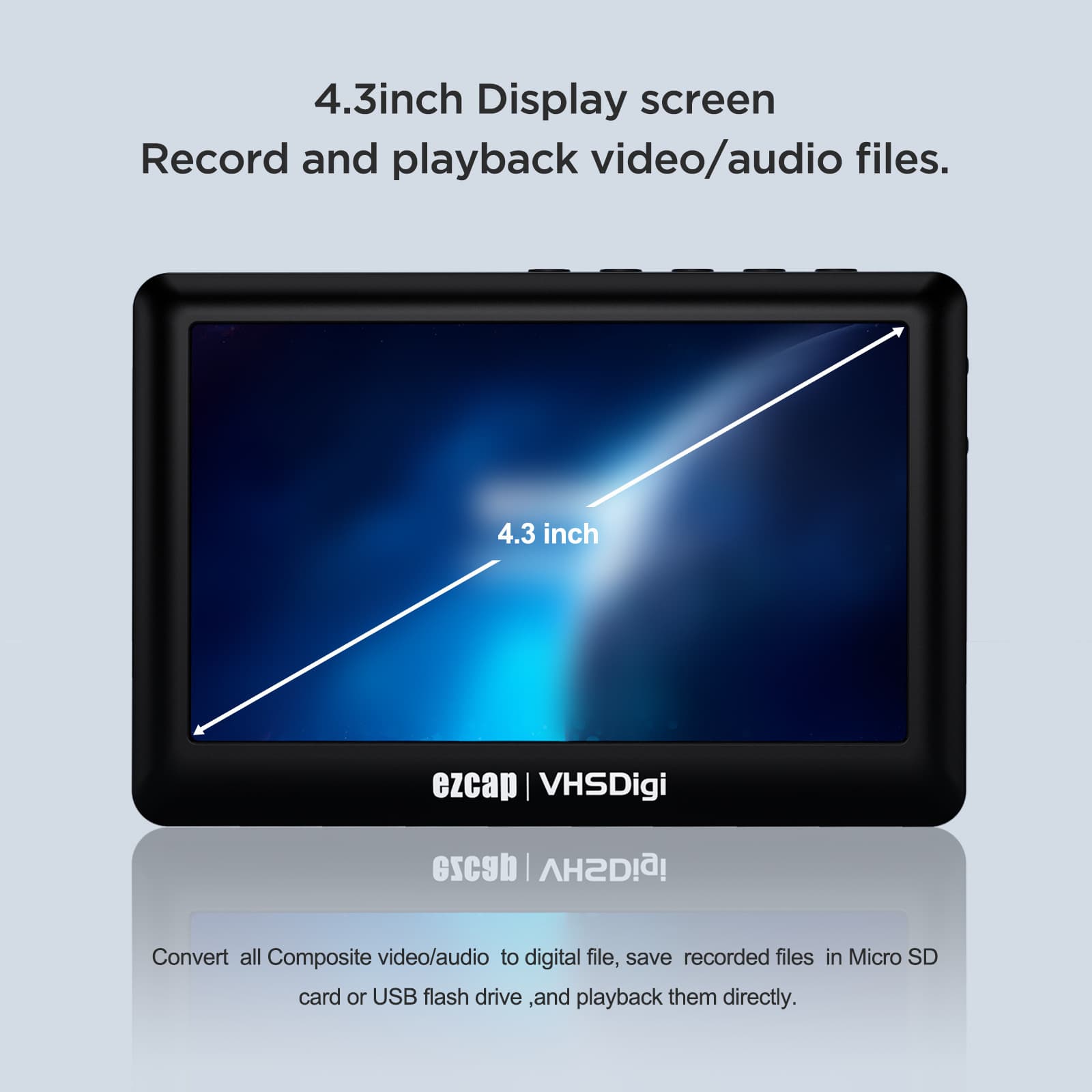4.3-inch Screen AV Recording Box Card Reader HDMI Video Output Capture Card Game Video Live Stream HD