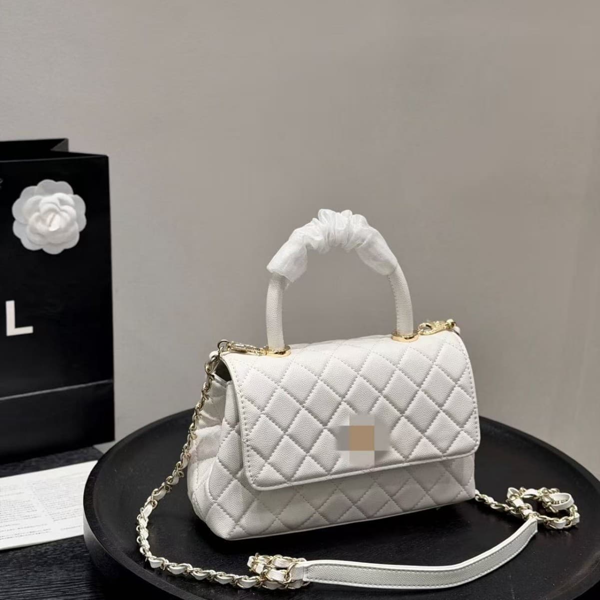 Xiangjiajia Caviar Shoulder Bag for Women, High-End Niche Handbag, Versatile Exquisite Chain Bag, Crossbody Small Bag