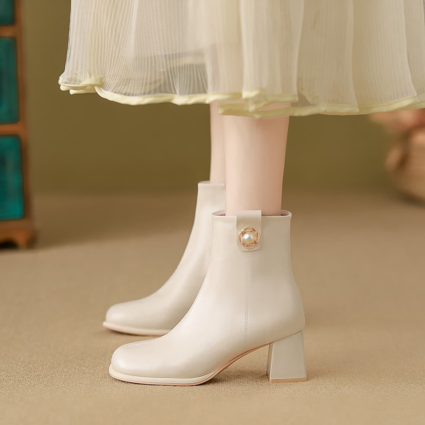 Short Boots Women 2025 New Autumn Winter Chunky Heel Boots Martin Boots French Deep Mouth Bare Boots Women Single Boots 6102-5