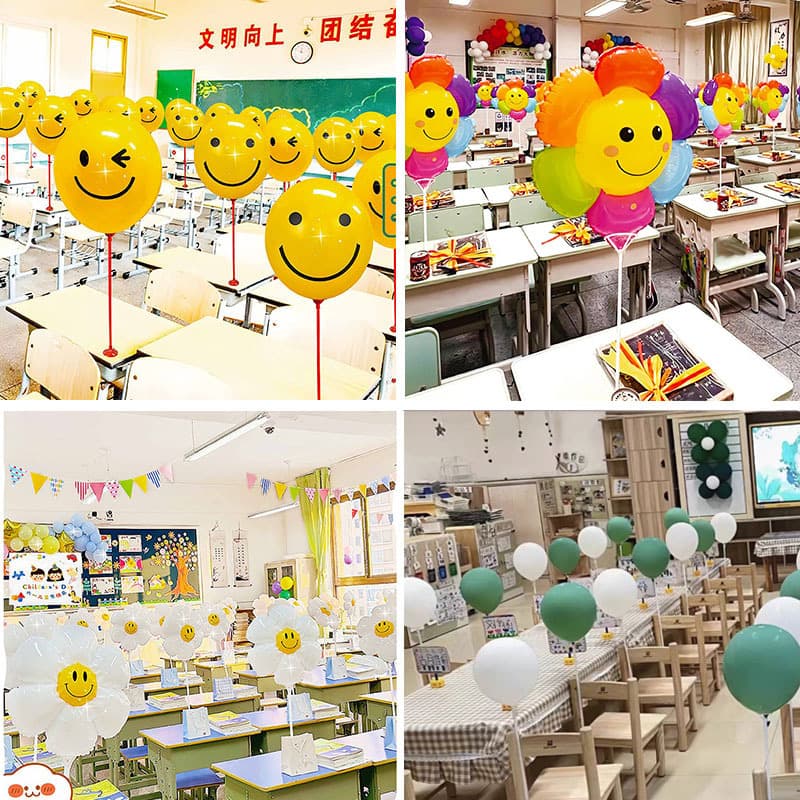 Back-To-School Balloon Table Setting Primary School Kindergarten Classroom Back-To-School Activities Desktop Standing Balloon Arrangement Supplies
