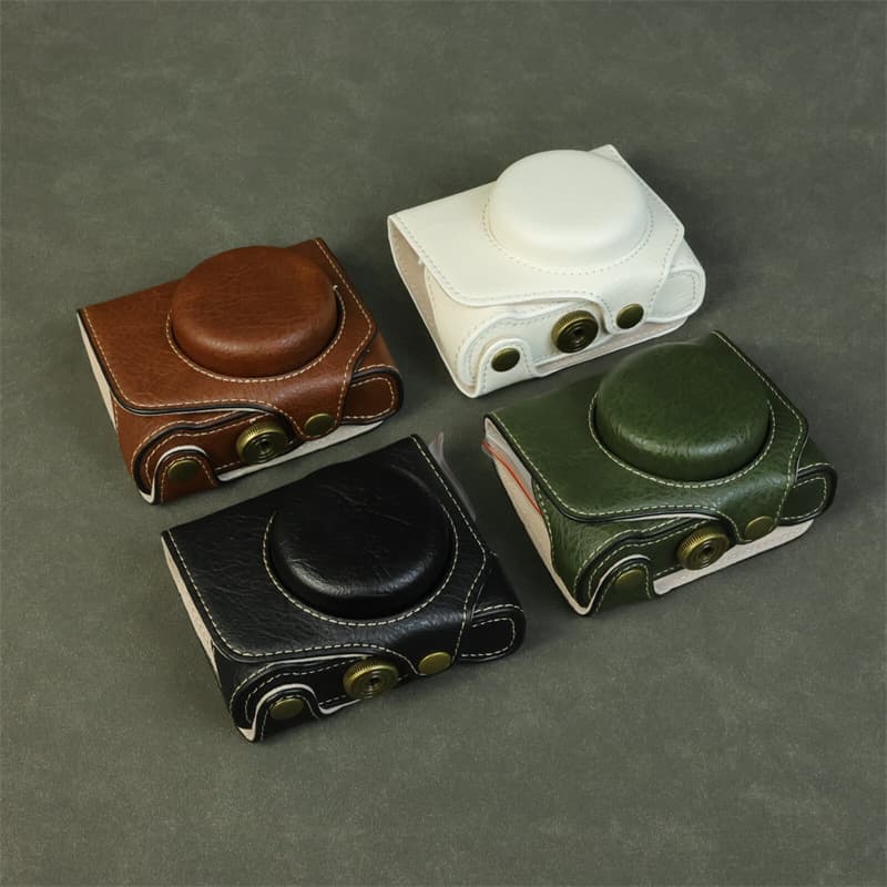 Optimal PU Leather Camera Bag Cover Shell Protective Case for Canon PowerShot G7 X Mark II G7X3 Shockproof Neutral Chest Bag