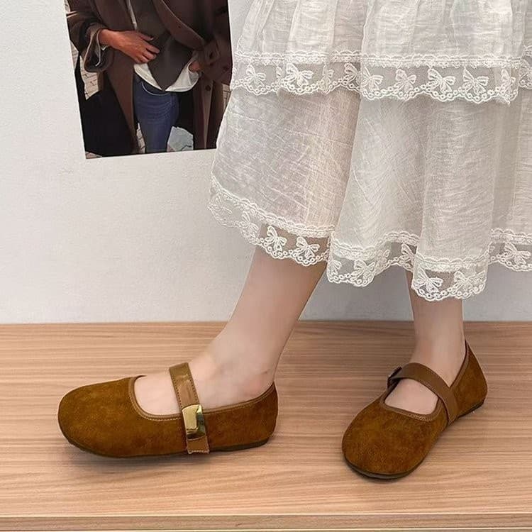 Vintage Round-Toe Mary Jane Flat Shoes for Women 2026 Summer New Collection, Soft Flat Sole, Pair with Dresses