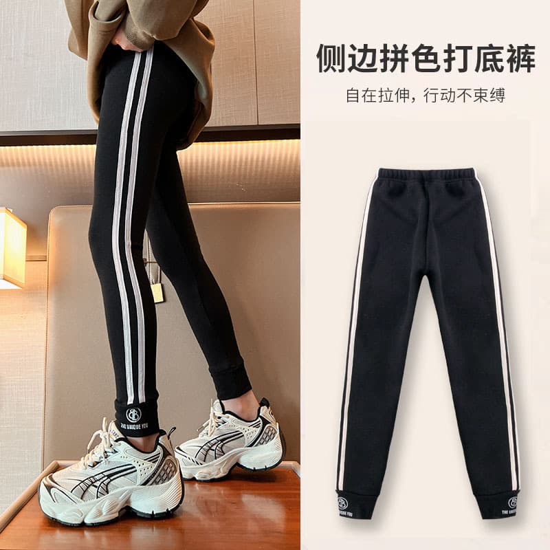 Girls' Thickened Autumn and Winter Leggings, Baby Cotton Pants, One-Piece Velvet Pants, Girls' Children's Trousers, Fleece-Lined Pants