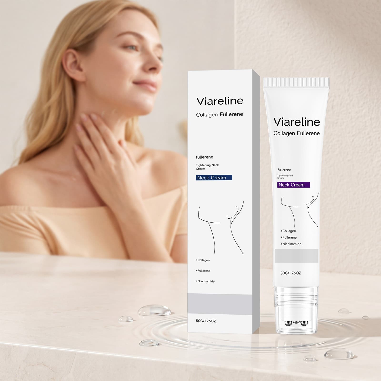 Cross-border VIARELINE Collagen Moisturizing Neck Cream, Softening Neck Skin, Hydrating and Smooth Moisturizing Care Cream