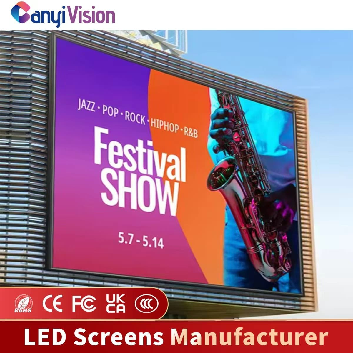 Outdoor Full Color LED Screen Digital Advertising Scrolling Display Electronic Signboard Customizable Size And Resolution