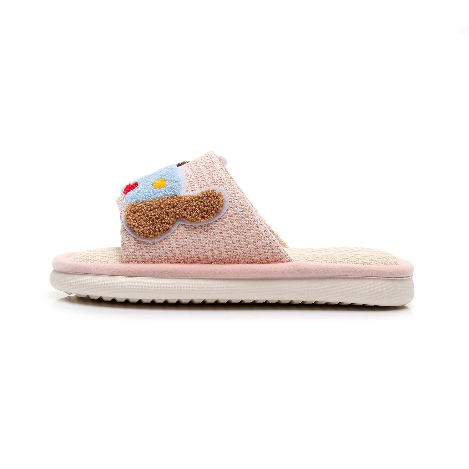 Little Red Book Bestseller Breathable Thick-Soled Linen Slippers for Women, Cute Dog Pattern Indoor Non-Slip Slippers, Four-Season Niche Cross-Border