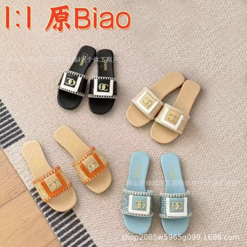 C Jiaxiangfeng woven metal school bag buckle 2026 summer new style one-word fashion casual flat slippers