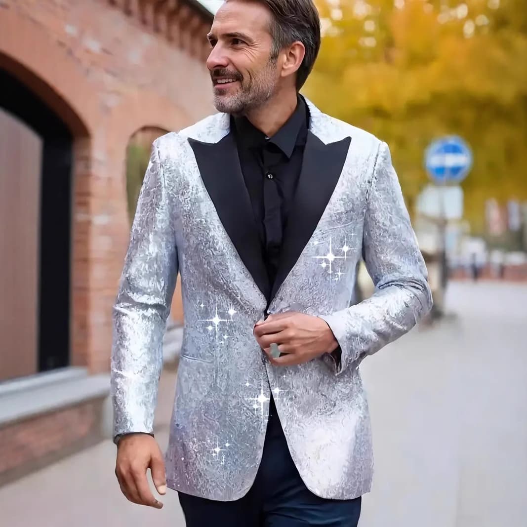 European and American performance dress, gold sequin suit, Korean suit, nightclub men's suit, host emcee, photo studio jacket, spot batch