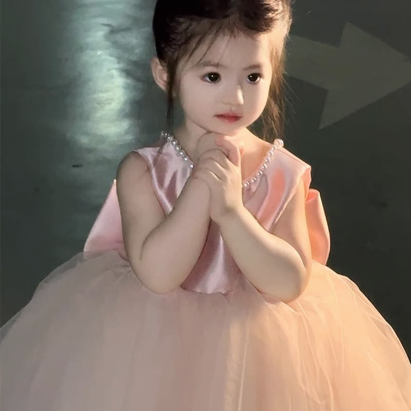 Baby Girl Birthday Dress Princess Gown Flower Girl Wedding Little Girl Piano Performance Evening Dress Fairy