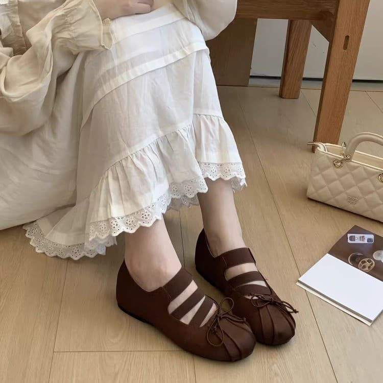 Vintage French Flat Ballet Shoes for Women Summer 2026 New Style Mary Jane Shoes for Dresses, Comfortable Soft Sole for Petite Women