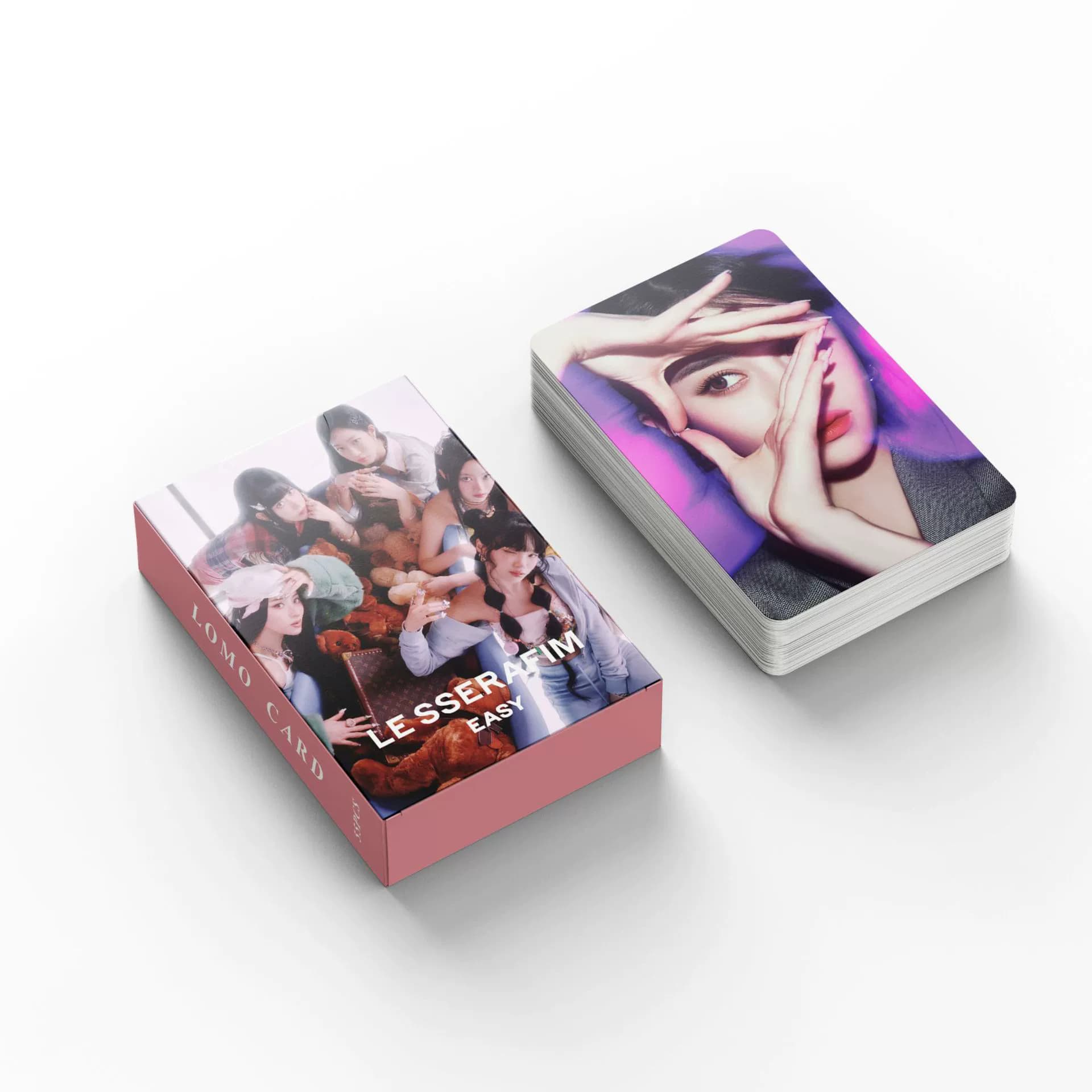 In-Stock 55 Le Sserafim Photo Cards Album Easy Lomo Photo Cards Little Sakura Jin Chae Young