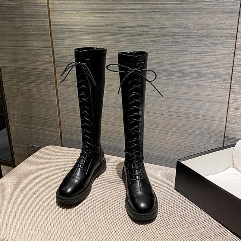 British Style Martin Boots 2021 New Knee-High Slimming Boots, Not Too Long, Autumn and Winter Long Boots for Women, High Boots, Riding Boots