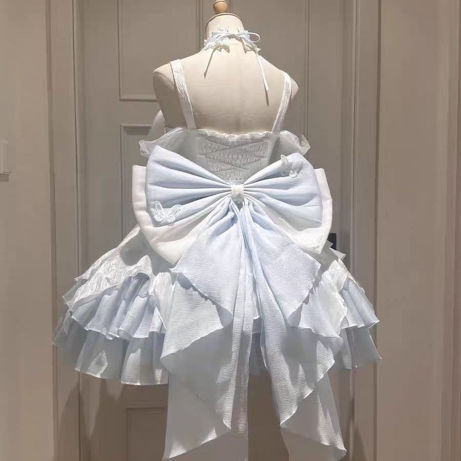 Korean style fitted princess dress, slimming, shimmering butterfly Lolita style tutu, graduation dress, Southeast Asian style