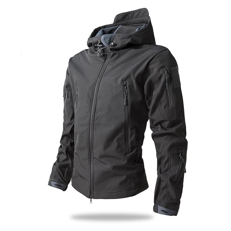 Tactical Soft Shell Jacket Shark Skin Fleece Lined Men's Outdoor Military Tactical Hooded Thick Jacket