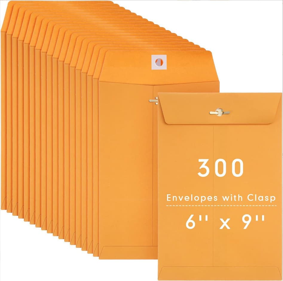 Amazon golden kraft paper iron buckle envelope bag cross-border document bag archive bag express information bag printing customization