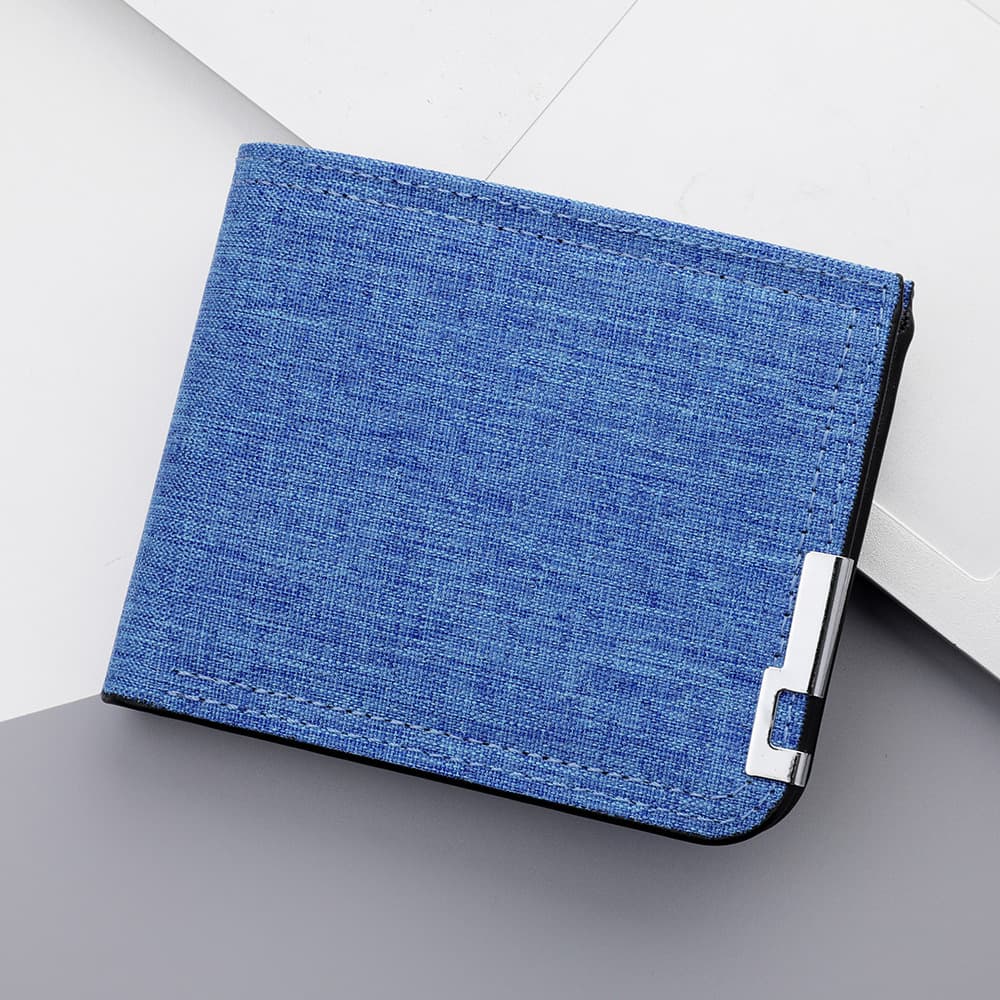 Men's Canvas Wallet Short Wallet Multi-functional Simple Student Wallet Denim Wallet Casual