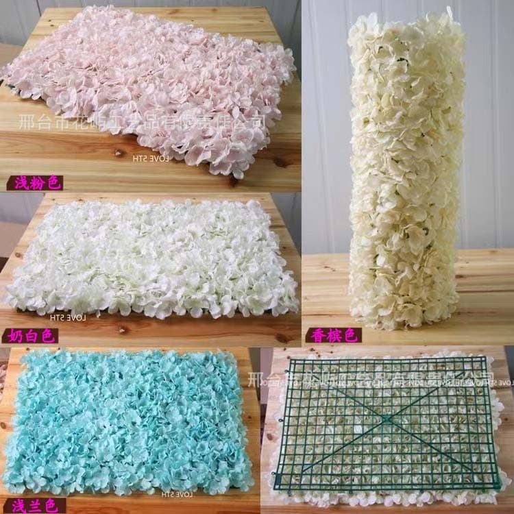 Artificial Hydrangea Flower Wall Fake Flowers Simulated Plant Wall Flower Row Wedding Decoration Artificial Plant Row