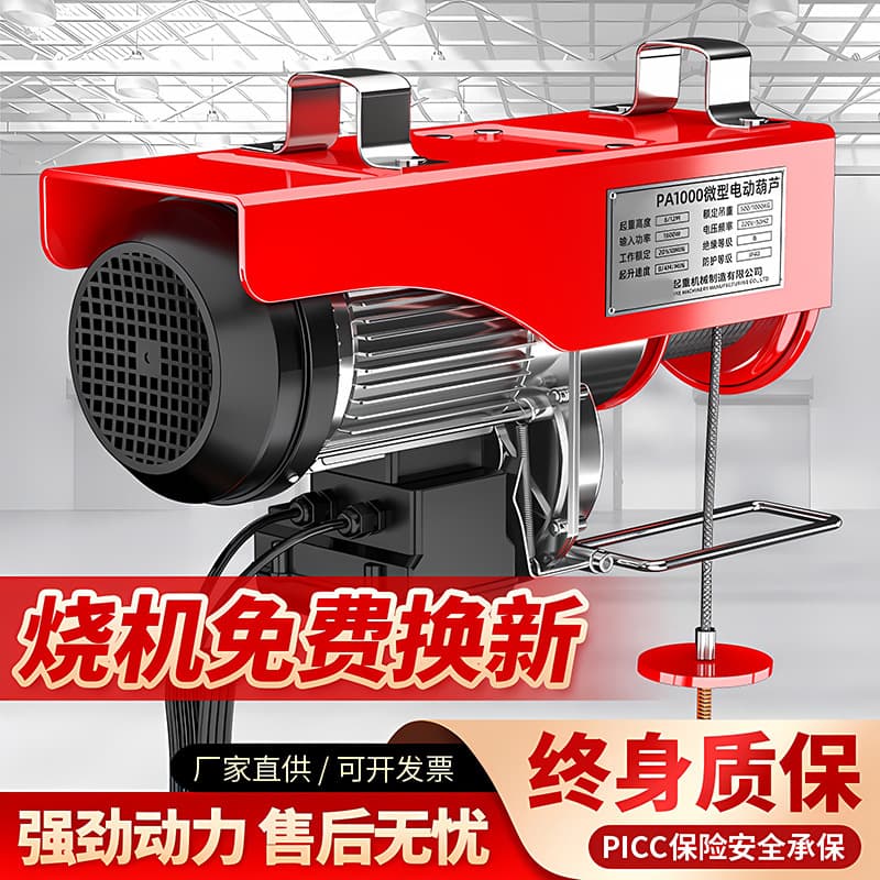 Manufacturer Direct Sale Multi-functional Hoist 1 Ton Household Small Elevator Crane Mini Electric Hoist