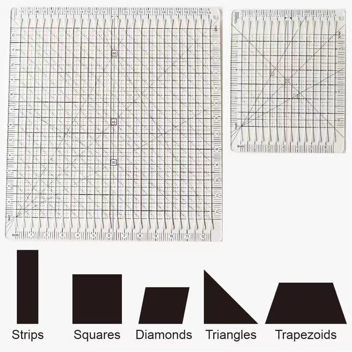 5 in 1 Quilt Cutting Template, Acrylic Cutting Aid for Quilting