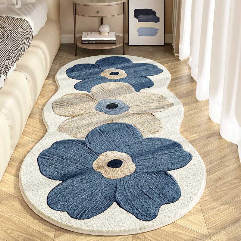 TEMU Hot Selling Creative Faux Cashmere Long Strip Carpet, Bedroom Water-Absorbent Easy-to-Clean Bedside Rug, Window Sill Rug, Removable and Washable