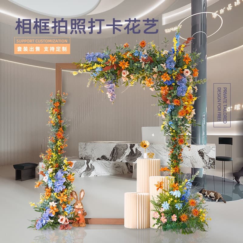 Artificial Flower Arrangement Monet Garden Plant for Photo Shoots Outdoor Check-in Area Fake Greenery Floral Art