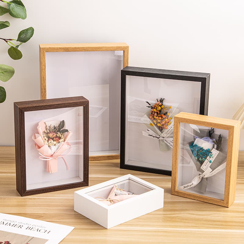 Dried flower photo frame DIY hollow 5cm8 inch 10 inch a4 table rose framed acrylic picture frame hollow photo frame