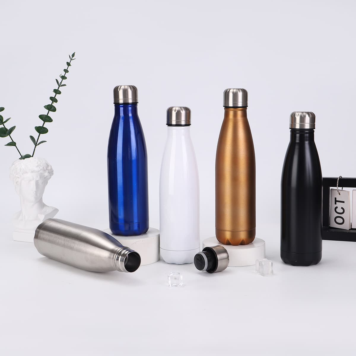 Amazon American-Style Narrow Mouth Vacuum Cola Bottle 304 Stainless Steel Double-Layer Insulated Cup Outdoor Fitness Sports Water Bottle