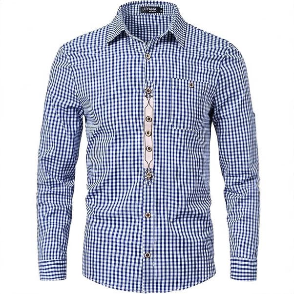 New Simple Plus Size Men's Plaid Shirt Trendy Youth Fashion Men's Plaid Casual Long Sleeve Shirt