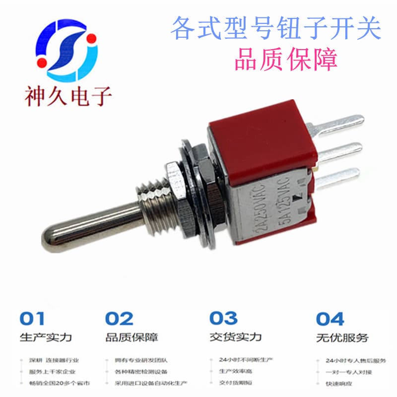 Two-Position Double-Side Reset Toggle Switch Long Handle Sharp Pins Remote Control Switch Electric Vehicle Car Control Rocker Switch
