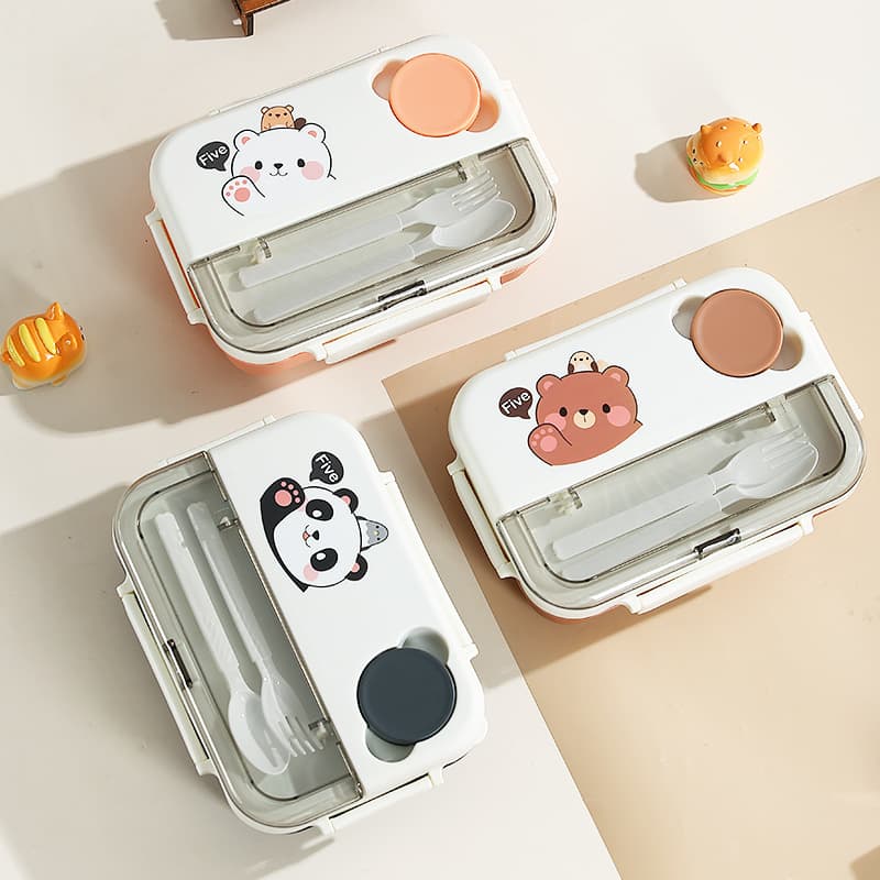 INS three-compartment lunch box student lunch box office worker microwave oven Amazon cross-border lunch box bento box