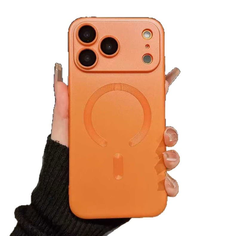 Liquid Metal Paint Magnetic Phone Case for iPhone 18 Pro, Apple 17 Pro Max Lens Film TPU Soft Case