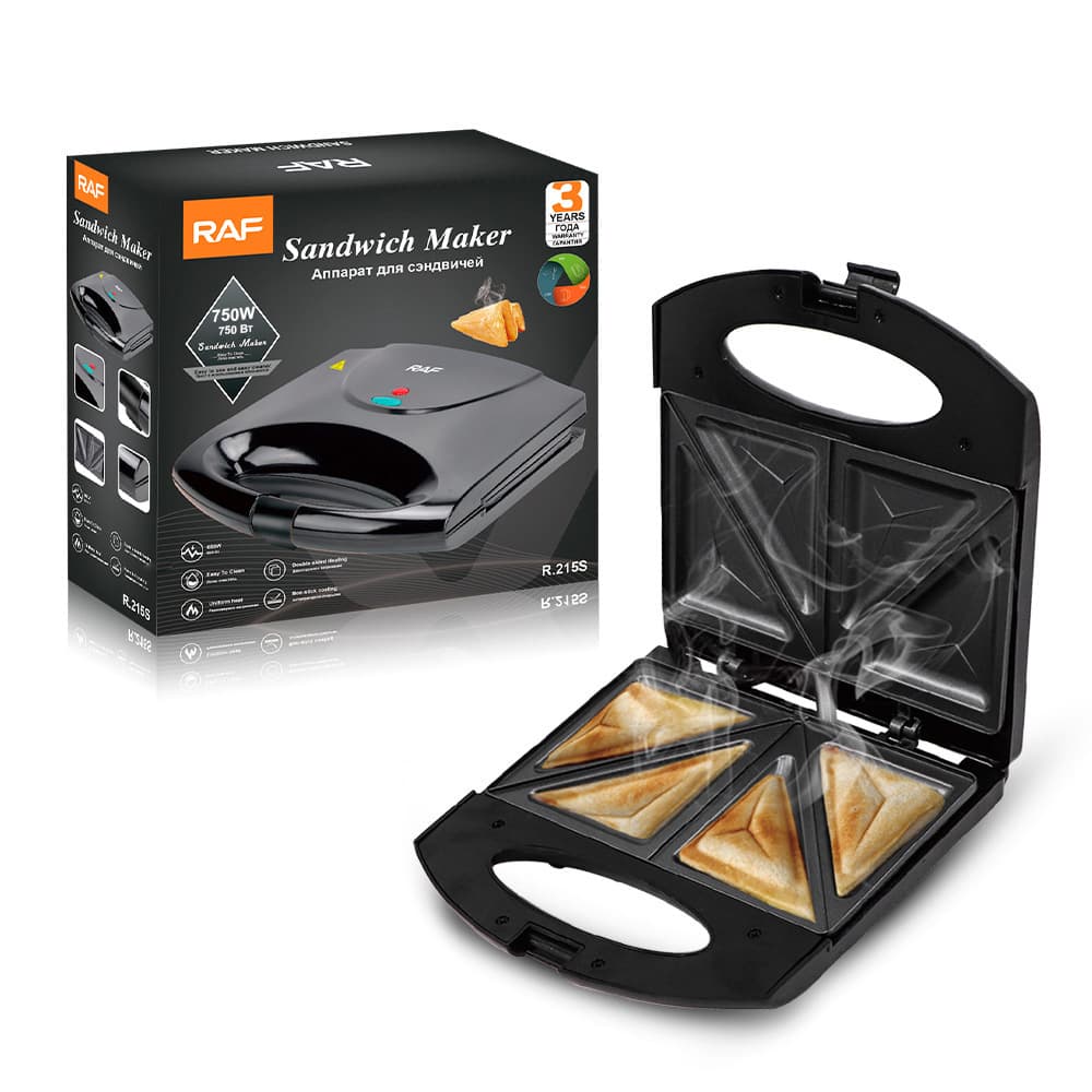 Home Use Automatic Double-sided Heating Mini Bread Machine Hg-215 Sandwich Maker Breakfast Machine Multi-functional Electric