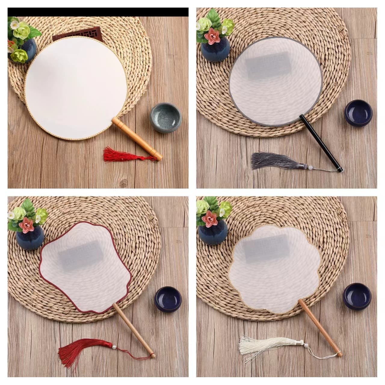 Blank fan with traditional Chinese painting style, DIY handmade blank fan, Chinese style round fan, ancient style.