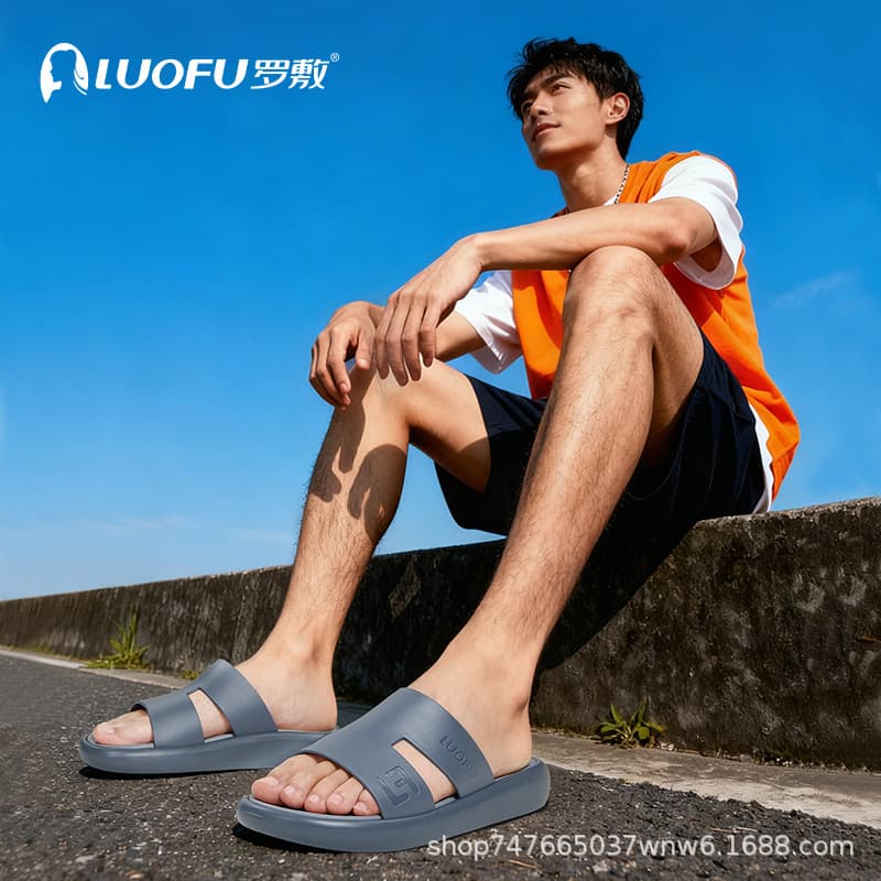 LUOFU New Men's Slippers Fashionable Comfortable Non-Slip Versatile Outdoor Casual Breathable Premium Beach Sandals